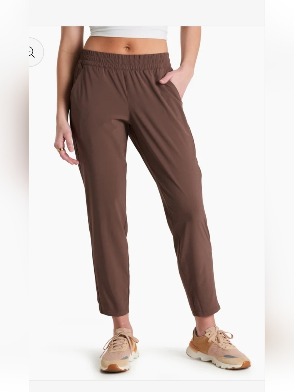 Eddie Bauer Brown Ankle-Length Elastic-Waist Jogger Pants